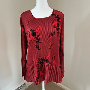 Simply Vera Vera Wang Floral Pleated Tunic Blouse, size M